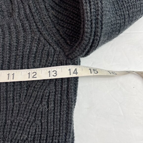 Zara Gray Ribbed Knit Square Neck Cropped Sweater Wool Blend Women's Size Small - Picture 5 of 7